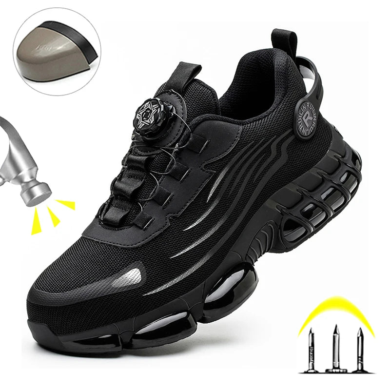 Chaussures de sécurité de protection à bout en acier indestructible, antidérapantes, résistantes à l'abrasion, chaussures de travail pour hommes, baskets résistantes et confortables 