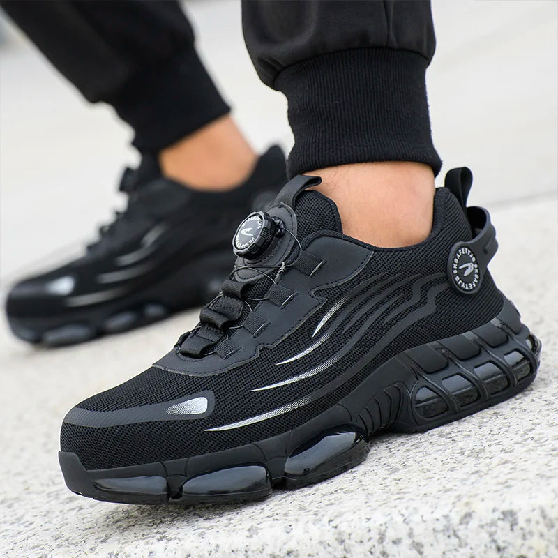 Chaussures de sécurité de protection à bout en acier indestructible, antidérapantes, résistantes à l'abrasion, chaussures de travail pour hommes, baskets résistantes et confortables 