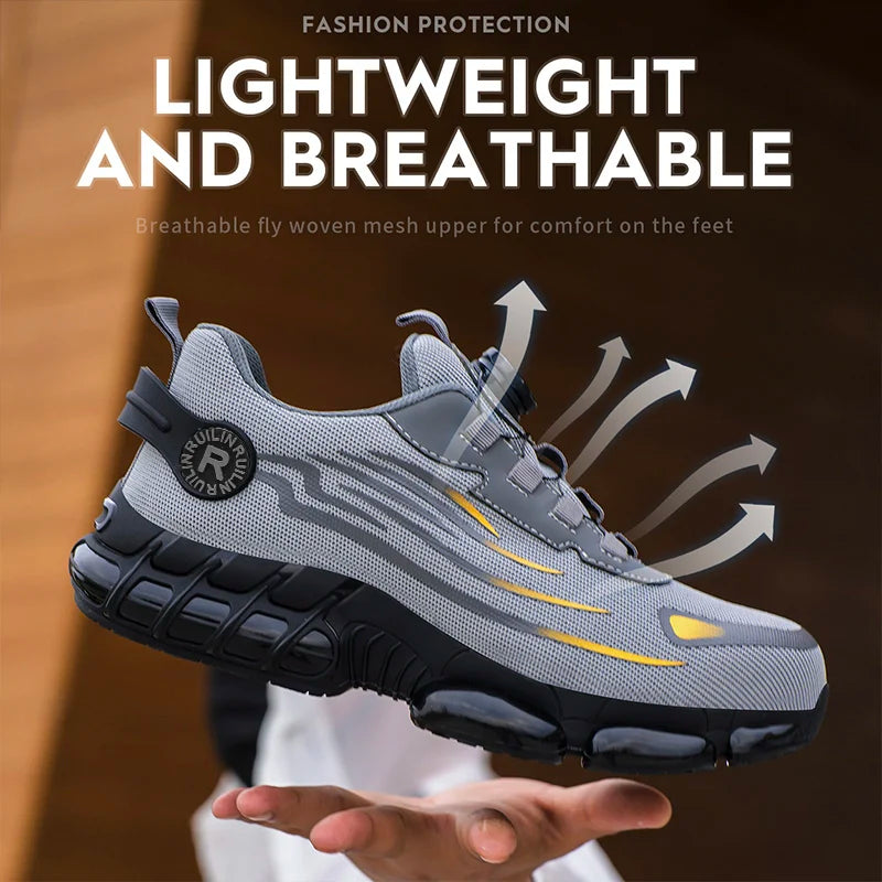 Chaussures de sécurité de protection à bout en acier indestructible, antidérapantes, résistantes à l'abrasion, chaussures de travail pour hommes, baskets résistantes et confortables 