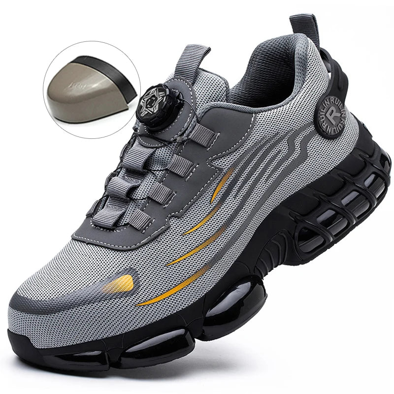 Chaussures de sécurité de protection à bout en acier indestructible, antidérapantes, résistantes à l'abrasion, chaussures de travail pour hommes, baskets résistantes et confortables 