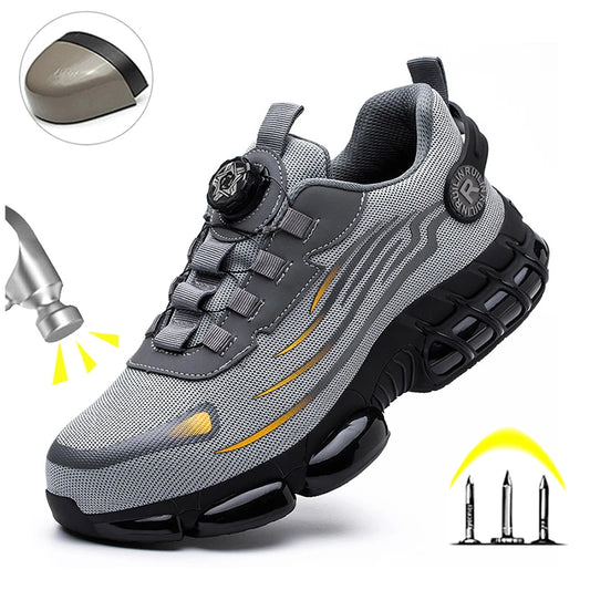 Chaussures de sécurité de protection à bout en acier indestructible, antidérapantes, résistantes à l'abrasion, chaussures de travail pour hommes, baskets résistantes et confortables ﻿