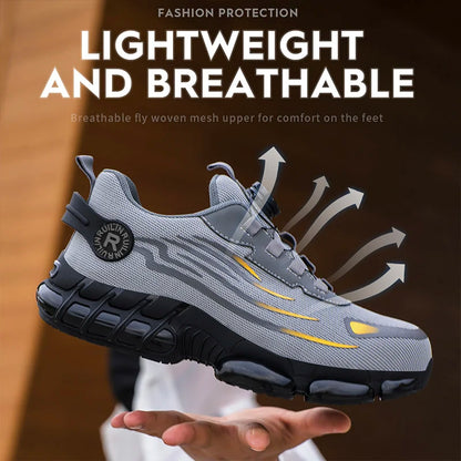 Chaussures de sécurité de protection à bout en acier indestructible, antidérapantes, résistantes à l'abrasion, chaussures de travail pour hommes, baskets résistantes et confortables ﻿