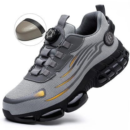 Chaussures de sécurité de protection à bout en acier indestructible, antidérapantes, résistantes à l'abrasion, chaussures de travail pour hommes, baskets résistantes et confortables ﻿